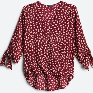 West Kai Tie-sleeve High Low Blouse